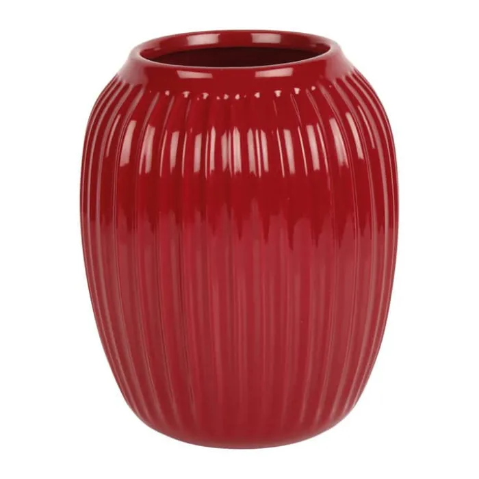 Kähler Hammershøi Vase H 21 cm - Stentøj - Rød