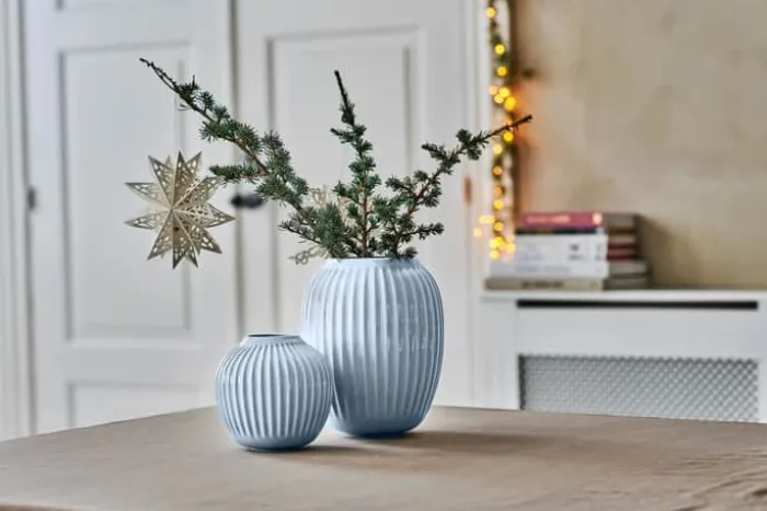 Kähler Hammershøi Vase H 13 cm - Stentøj - Lyseblå