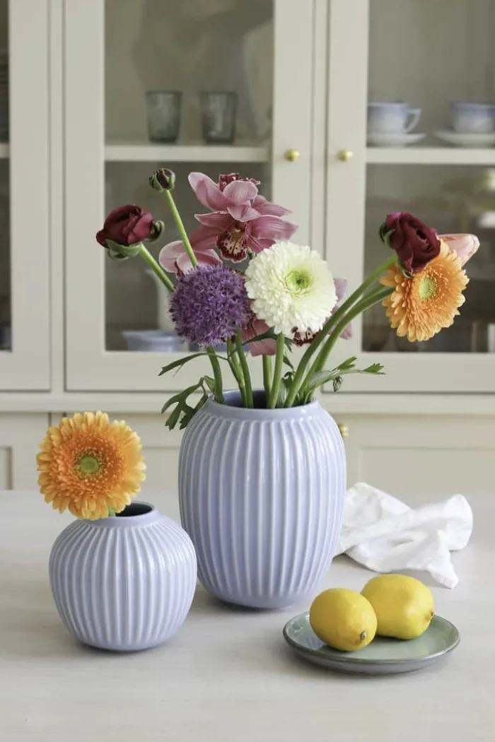 Kähler Hammershøi Vase H 13 cm - Stentøj - Lyseblå
