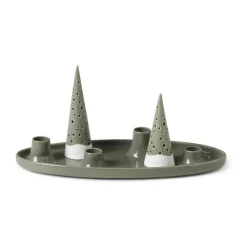 Kähler Nobili Adventsstage B 33 x L 13 cm - Benporcelæn - Olivengrøn