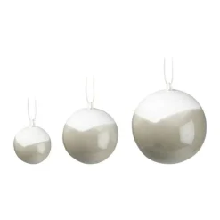Kähler Nobili Dekorationskugler - 3 stk. Porcelæn - Vintergrå