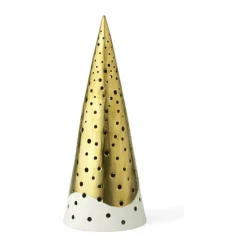 Kähler Nobili Fyrfadsstage - Juletræ H 30 cm - Benporcelæn - Guld