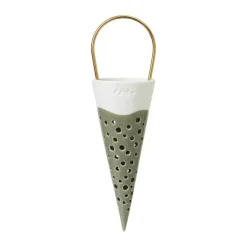 Kähler Nobili Kræmmerhus H 18 cm - Benporcelæn - Olivengrøn