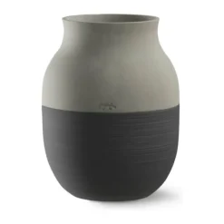 Kähler Omaggio Circulare Vase H 20 cm - Fajance - Antracitgrå