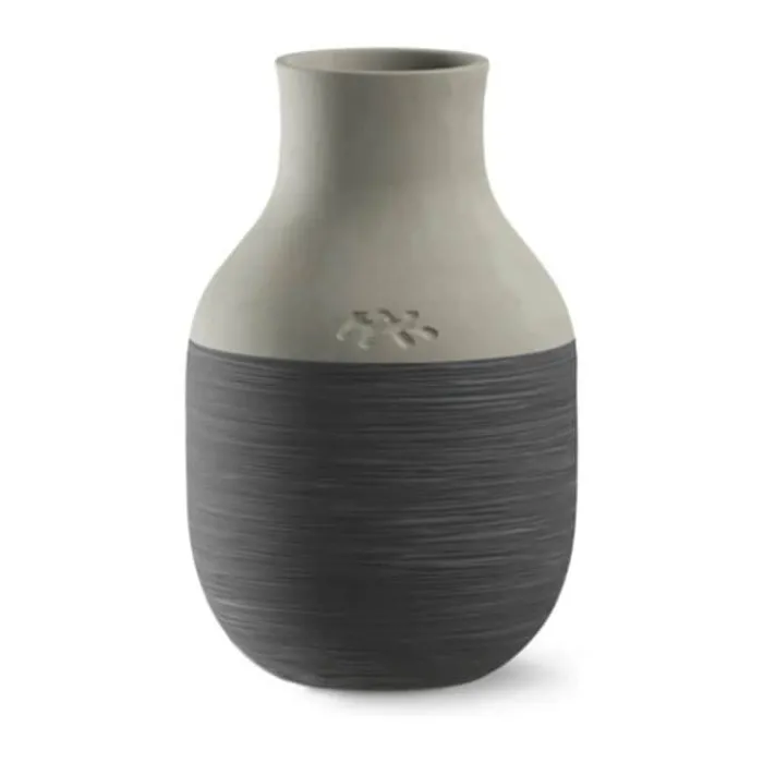 Kähler Omaggio Circulare Vase H 12,5 cm - Fajance - Antracitgrå