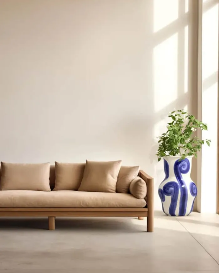 Kähler Tulle Gulvvase H 60 cm - Lertøj - Blå