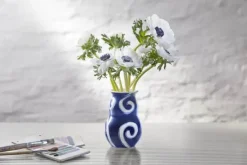 Kähler Tulle Vase H 13 cm - Ler - Blå