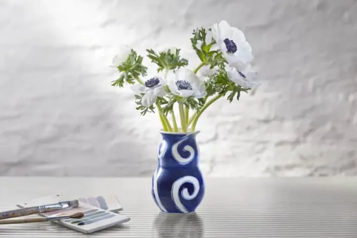 Kähler Tulle Vase H 13 cm - Ler - Blå