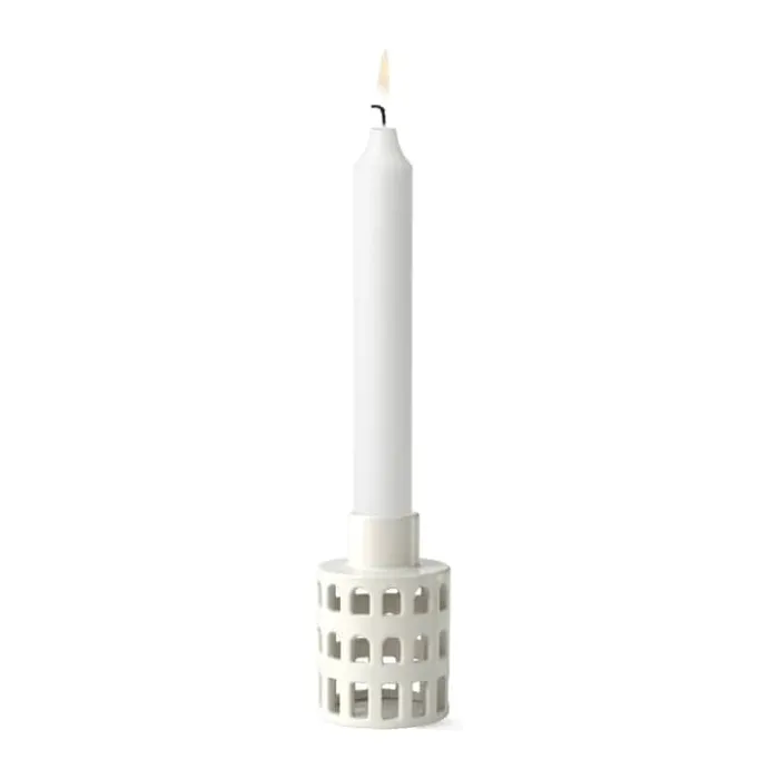 Kähler Urbania Kronelysestage - Mini Tårn H 9,5 cm - Keramik - Hvid