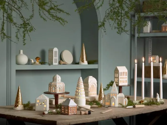 Kähler Urbania Lyshus - City H 21 x B 20,5 x D 8 cm - Keramik - Hvid