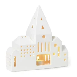 Kähler Urbania Lyshus - City H 21 x B 20,5 x D 8 cm - Keramik - Hvid