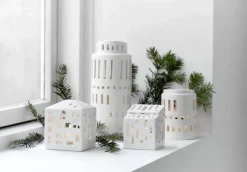 Kähler Urbania Lyshus - Lille tårn H 11,5 cm - Keramik - Hvid