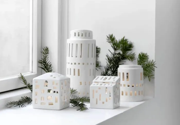 Kähler Urbania Lyshus - Lille tårn H 11,5 cm - Keramik - Hvid