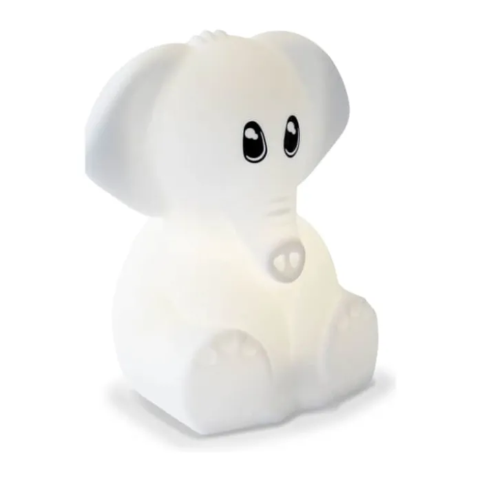 Kidywolf Natnatlampe - Elefant H 15,7 cm - Silikone - Hvid
