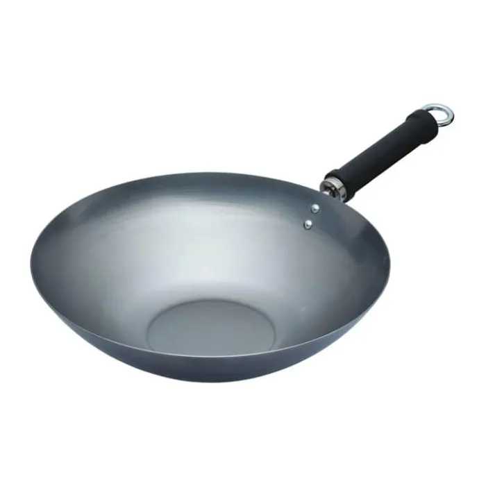 KitchenCraft World of Flavours Wok Ø 30 cm - Carbonstål - Sort
