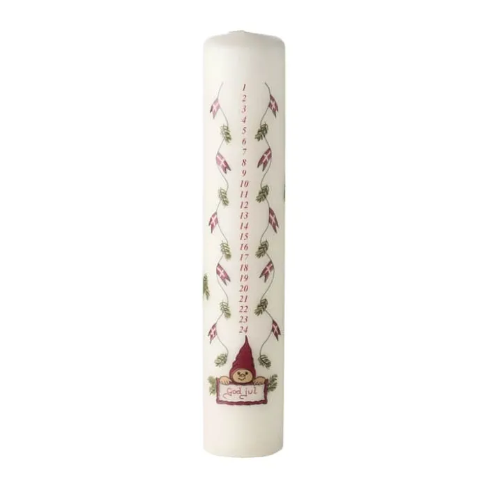 Klarborg Kalenderlys - Nisse Paw H 25 cm - Paraffin - Hvid
