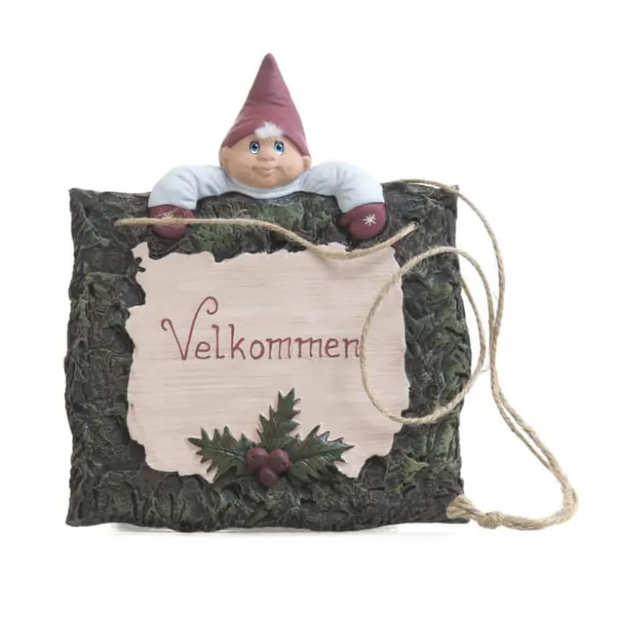 Klarborg Nisse - Ingolf H 19 cm - Keramik - Rød/ Grå