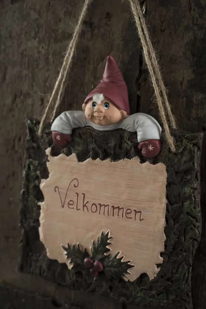 Klarborg Nisse - Ingolf H 19 cm - Keramik - Rød/ Grå