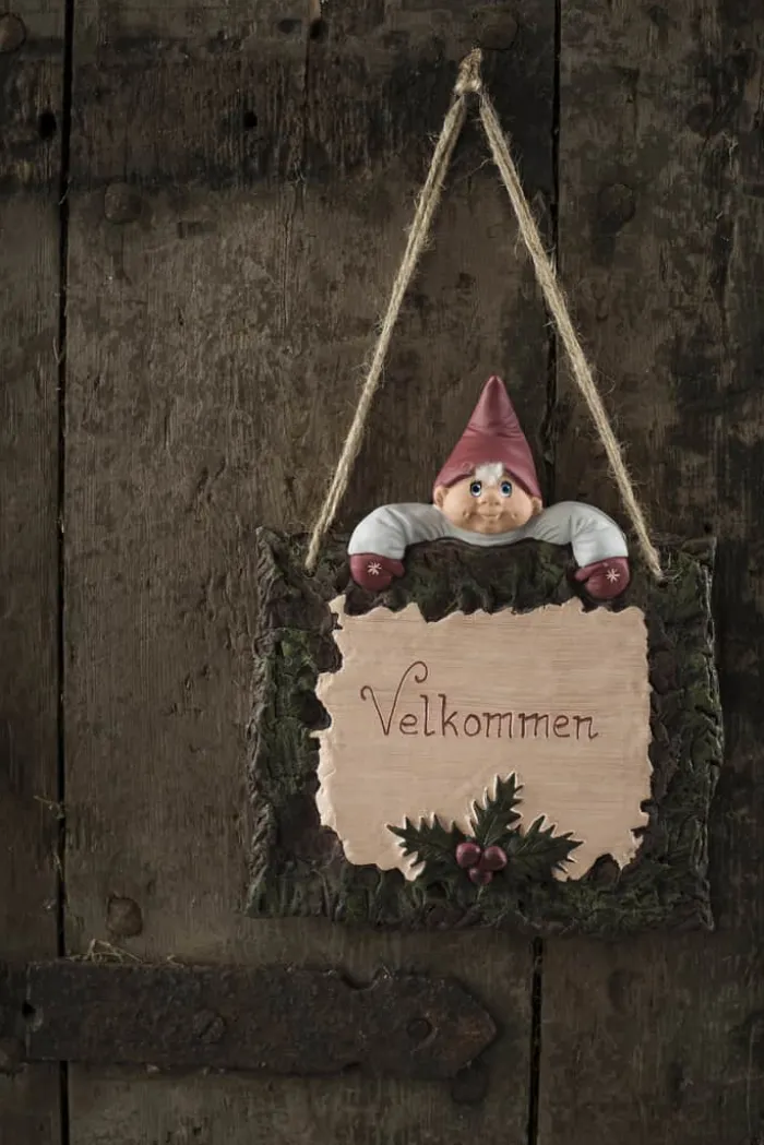 Klarborg Nisse - Ingolf H 19 cm - Keramik - Rød/ Grå