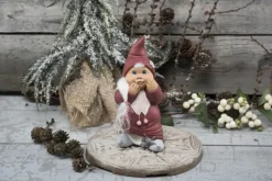 Klarborg Nisse - Maria H 18 cm - Keramik - Rød/ Grå