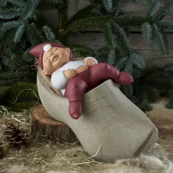 Klarborg Nisse - Store Jacob H 20 cm - Keramik - Rød/ Grå