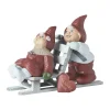 Klarborg Årsnissepar 2020 - Hans Christian & Janne H 14 cm - Polyresin/specialkeramik - Rød