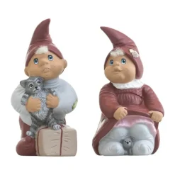 Klarborg Årsnissepar 2015 - Uffe & Andrea H 13 cm - Keramik - Rød/ Grå