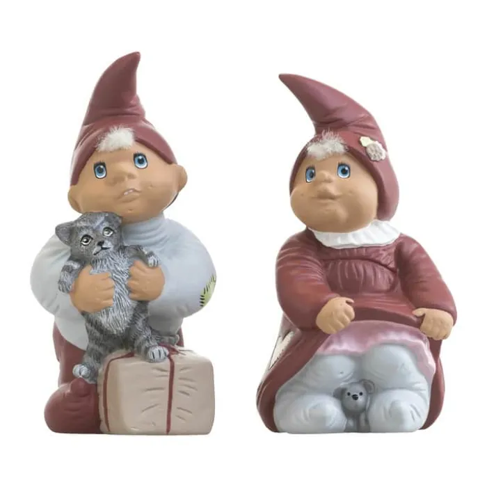 Klarborg Årsnissepar 2015 - Uffe & Andrea H 13 cm - Keramik - Rød/ Grå