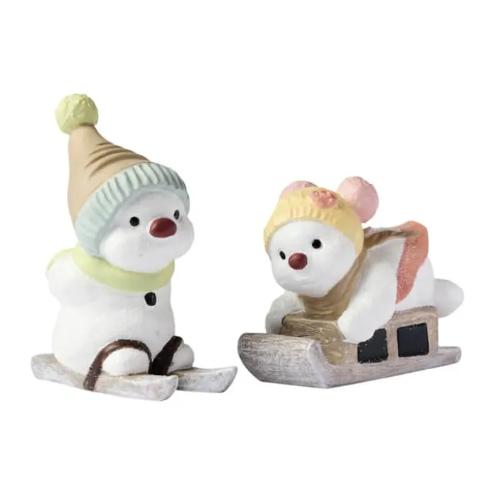 Klarborg Snemænd 2025 - Vina & Vesti H 6,5 cm - Polyresin - Rød