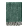 Klippan Björk Plaid B 130 x L 200 cm - 100 % Økologisk lammeuld - Forest green