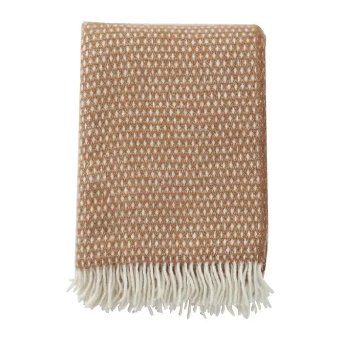 Klippan Knut Plaid B 130 x L 200 cm - 100 % Økologisk lammeuld - Nougat