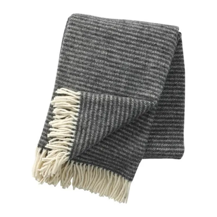 Klippan Ralph Plaid L 200 x B 130 cm - Lammeuld - Mørkegrå