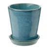 Knabstrup Keramik Dyrkningspotte H 11 cm - Terracotta - Støvet blå