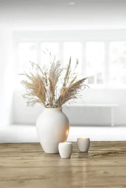Knabstrup Keramik Fyrfadsstage H 6 cm - Keramik - Mat hvid