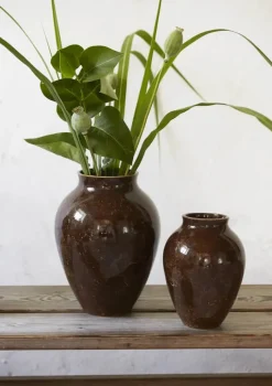 Knabstrup Keramik Natura Vase H 20 cm - Fajance - Brun