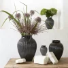 Knabstrup Keramik Riller Vase H 20 cm - Fajance - Sort