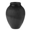 Knabstrup Keramik Riller Vase H 12,5 cm - Fajance - Sort