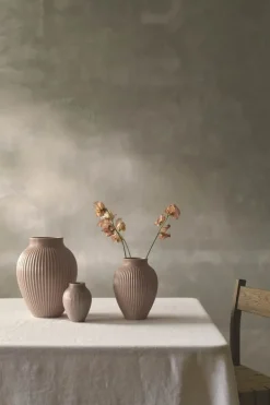 Knabstrup Keramik Riller Vase H 20 cm - Keramik - Dusty Rose