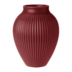 Knabstrup Keramik Riller Vase H 20 cm - Keramik - Soft cherry