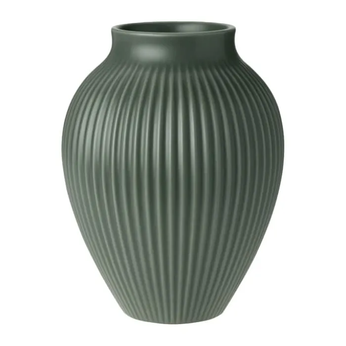 Knabstrup Keramik Riller Vase H 20 cm - Keramik - Celadon Green