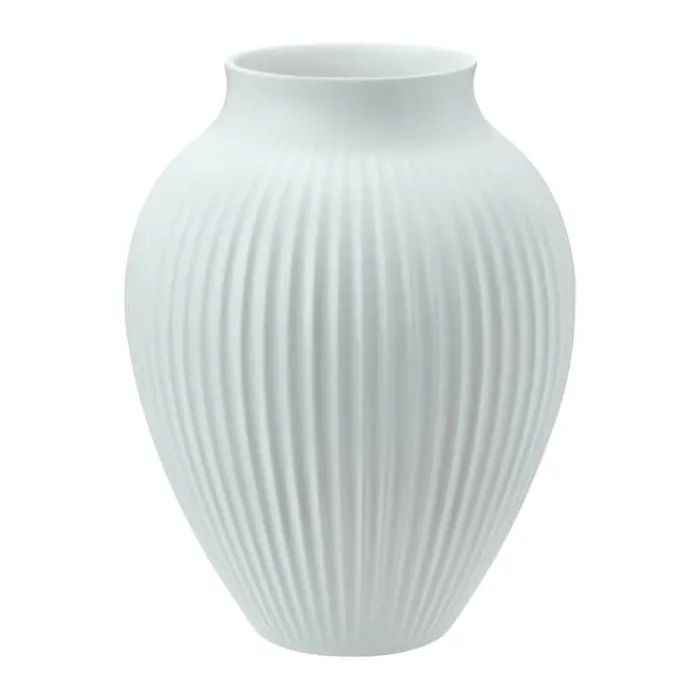 Knabstrup Keramik Ripple Vase H 27 cm - Keramik - Ice blue