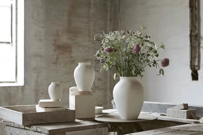 Knabstrup Keramik Vase H 12,5 cm - Keramik - Hvid