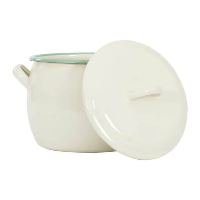 Kockums Jernverk Gryde 4 liter - Emaljeret stål - Cream Lux/Green