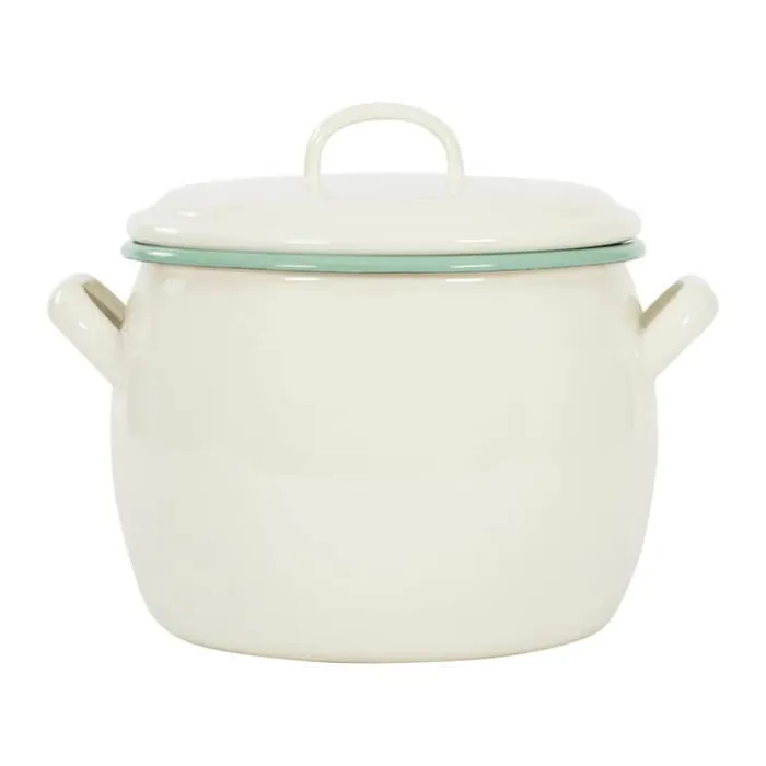 Kockums Jernverk Gryde 4 liter - Emaljeret stål - Cream Lux/Green