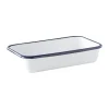 Kockums Jernverk Ovenfast fad B 13,5 x L 23 cm - Emaljeret stål - White/Marine