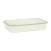 Kockums Jernverk Ovnfast fad B 19,8 x L 31,5 cm - Emaljeret stål - Cream Lux/Green