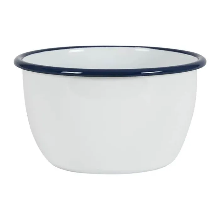 Kockums Jernverk Skål Ø 16 cm - Emaljeret stål - White/Marine