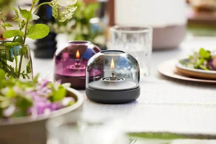 KOODUU Glow 8 Fyrfadsstage H 8,1 cm - Aluminium/glas - Smoked Grey