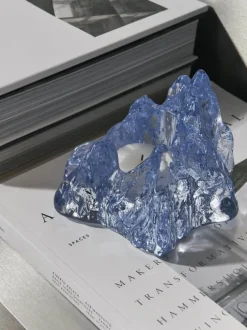 Kosta Boda The Rock Lysestage H 9,1 x B 14 x L 12,3 cm - Krystalglas - Ice Blue