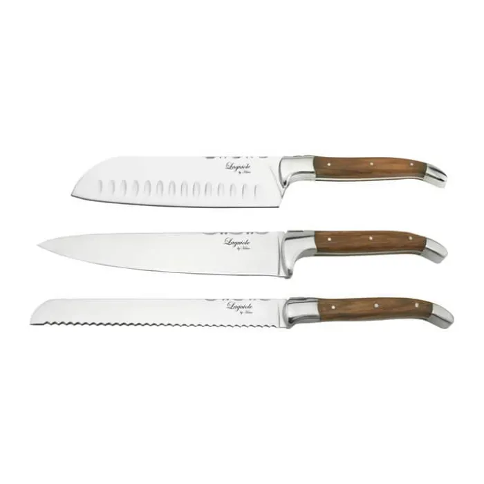 Laguiole By Hâws Knivsæt - 3 dele L 34,4/33,8/33,8 cm - Træ/rustfrit stål